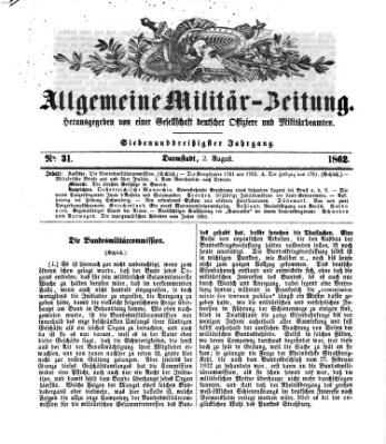 Allgemeine Militär-Zeitung Samstag 2. August 1862