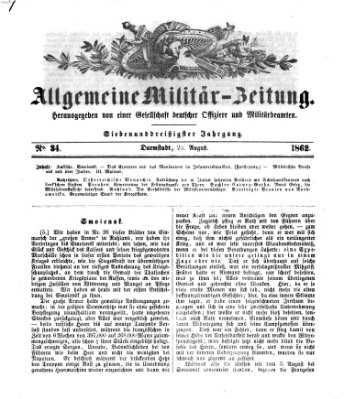 Allgemeine Militär-Zeitung Samstag 23. August 1862