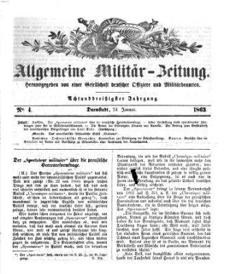 Allgemeine Militär-Zeitung Samstag 24. Januar 1863