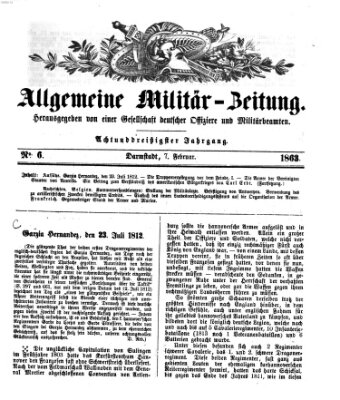 Allgemeine Militär-Zeitung Samstag 7. Februar 1863