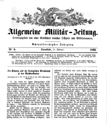 Allgemeine Militär-Zeitung Samstag 21. Februar 1863