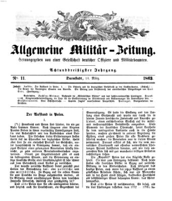 Allgemeine Militär-Zeitung Samstag 14. März 1863