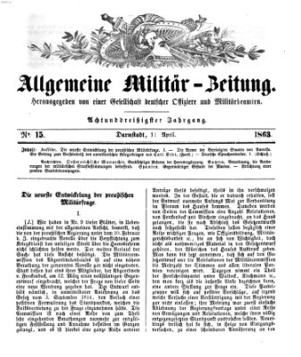 Allgemeine Militär-Zeitung Samstag 11. April 1863