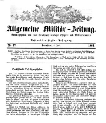 Allgemeine Militär-Zeitung Samstag 4. Juli 1863