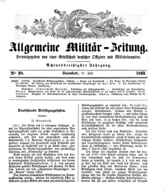 Allgemeine Militär-Zeitung Samstag 11. Juli 1863