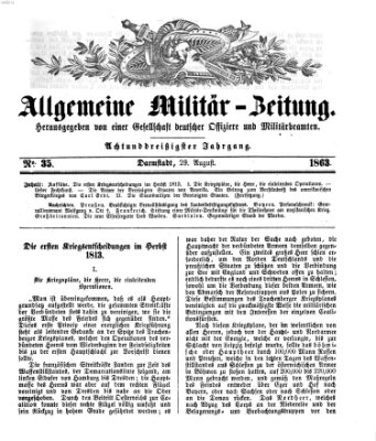 Allgemeine Militär-Zeitung Samstag 29. August 1863