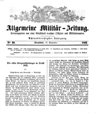 Allgemeine Militär-Zeitung Samstag 26. September 1863