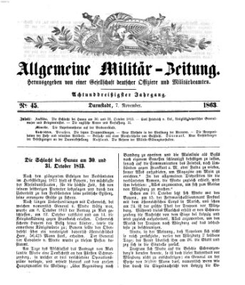 Allgemeine Militär-Zeitung Samstag 7. November 1863