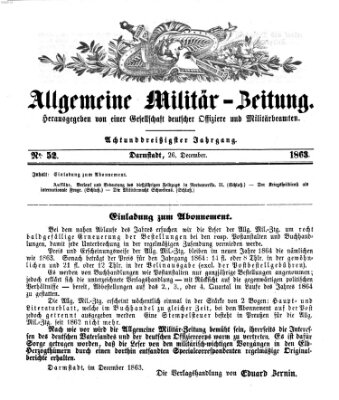 Allgemeine Militär-Zeitung Samstag 26. Dezember 1863