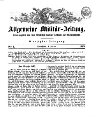 Allgemeine Militär-Zeitung Mittwoch 4. Januar 1865