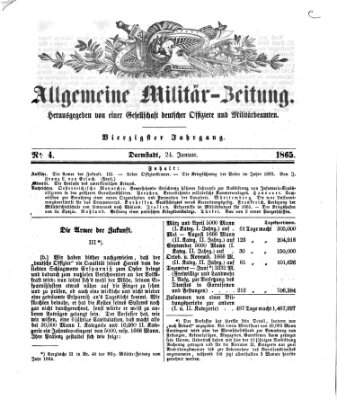 Allgemeine Militär-Zeitung Dienstag 24. Januar 1865