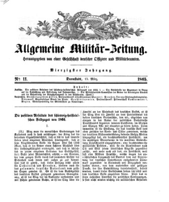 Allgemeine Militär-Zeitung Mittwoch 15. März 1865