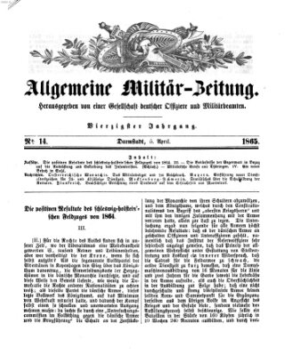 Allgemeine Militär-Zeitung Mittwoch 5. April 1865