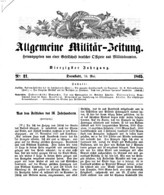 Allgemeine Militär-Zeitung Mittwoch 24. Mai 1865