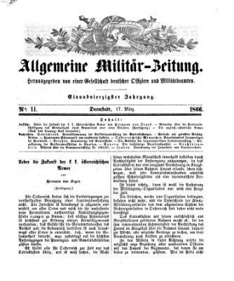 Allgemeine Militär-Zeitung Samstag 17. März 1866