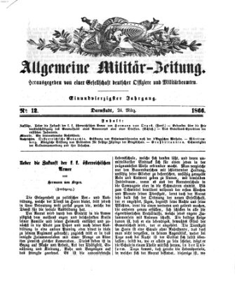 Allgemeine Militär-Zeitung Samstag 24. März 1866