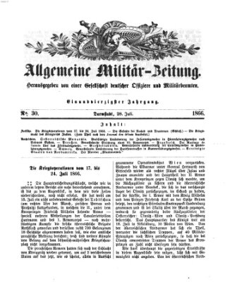 Allgemeine Militär-Zeitung Samstag 28. Juli 1866