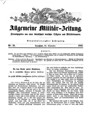 Allgemeine Militär-Zeitung Samstag 22. September 1866