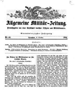 Allgemeine Militär-Zeitung Samstag 6. Oktober 1866