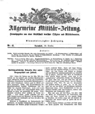 Allgemeine Militär-Zeitung Samstag 13. Oktober 1866