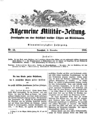 Allgemeine Militär-Zeitung Samstag 3. November 1866