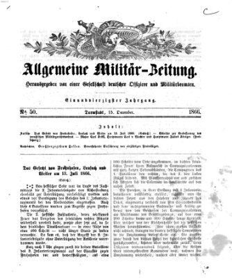 Allgemeine Militär-Zeitung Samstag 15. Dezember 1866