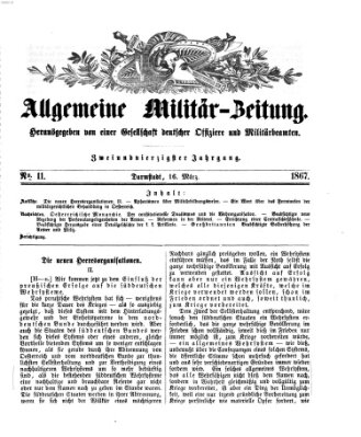 Allgemeine Militär-Zeitung Samstag 16. März 1867