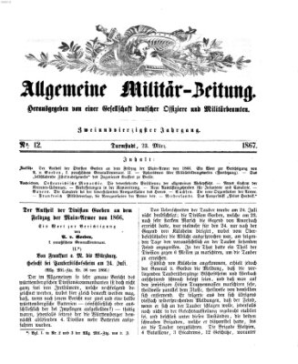 Allgemeine Militär-Zeitung Samstag 23. März 1867