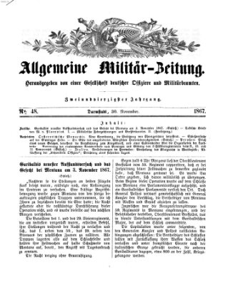 Allgemeine Militär-Zeitung Samstag 30. November 1867