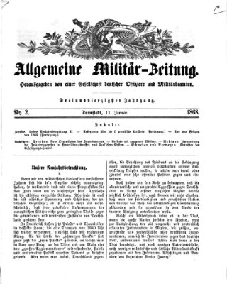 Allgemeine Militär-Zeitung Samstag 11. Januar 1868