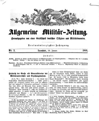 Allgemeine Militär-Zeitung Samstag 18. Januar 1868