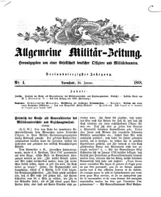 Allgemeine Militär-Zeitung Samstag 25. Januar 1868