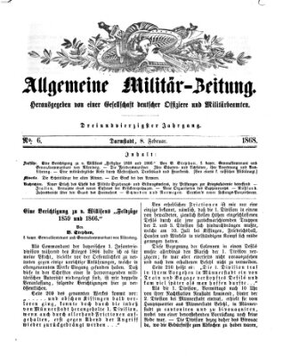 Allgemeine Militär-Zeitung Samstag 8. Februar 1868