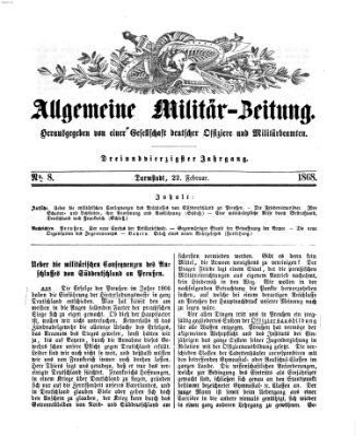 Allgemeine Militär-Zeitung Samstag 22. Februar 1868