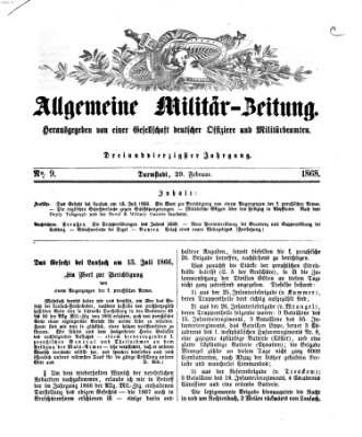 Allgemeine Militär-Zeitung Samstag 29. Februar 1868