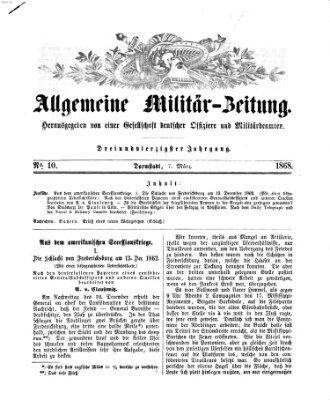 Allgemeine Militär-Zeitung Samstag 7. März 1868