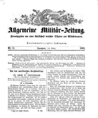 Allgemeine Militär-Zeitung Samstag 14. März 1868