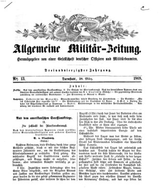 Allgemeine Militär-Zeitung Samstag 28. März 1868