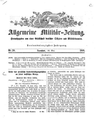 Allgemeine Militär-Zeitung Samstag 16. Mai 1868