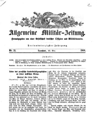 Allgemeine Militär-Zeitung Samstag 23. Mai 1868