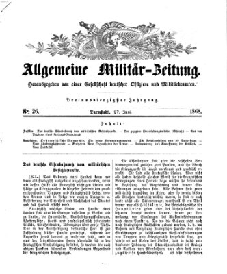 Allgemeine Militär-Zeitung Samstag 27. Juni 1868