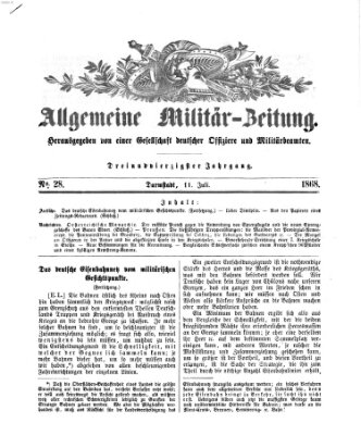 Allgemeine Militär-Zeitung Samstag 11. Juli 1868