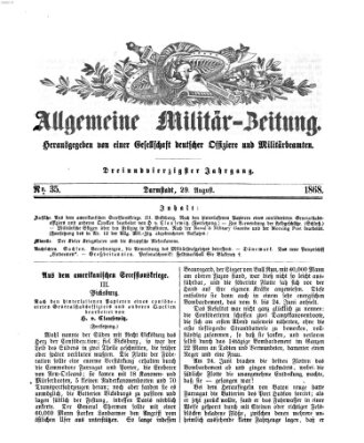 Allgemeine Militär-Zeitung Samstag 29. August 1868