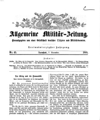 Allgemeine Militär-Zeitung Samstag 7. November 1868