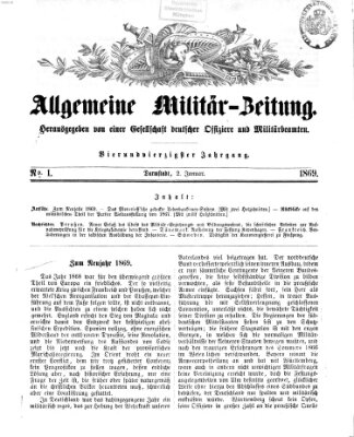 Allgemeine Militär-Zeitung Samstag 2. Januar 1869