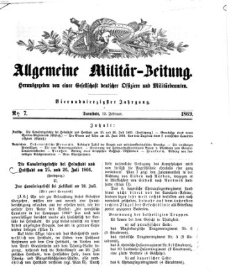 Allgemeine Militär-Zeitung Samstag 13. Februar 1869