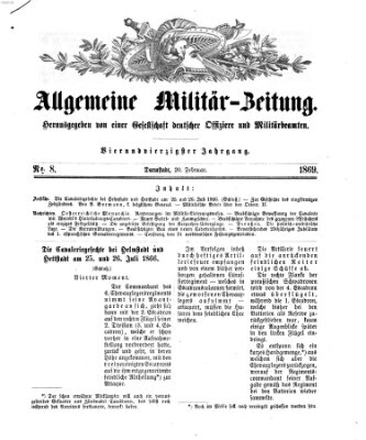 Allgemeine Militär-Zeitung Samstag 20. Februar 1869