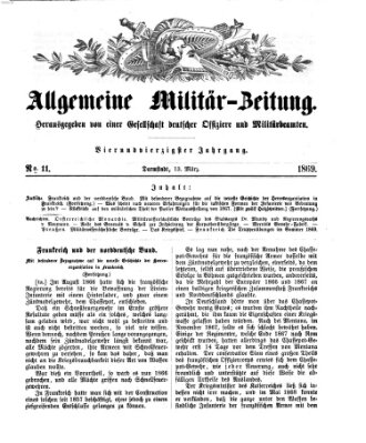 Allgemeine Militär-Zeitung Samstag 13. März 1869