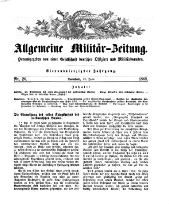 Allgemeine Militär-Zeitung Samstag 26. Juni 1869