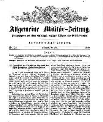 Allgemeine Militär-Zeitung Samstag 10. Juli 1869